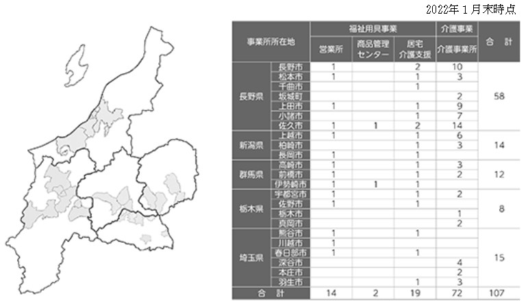 エフビー介護サービス,エリア